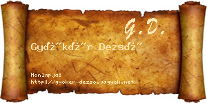 Gyökér Dezső névjegykártya